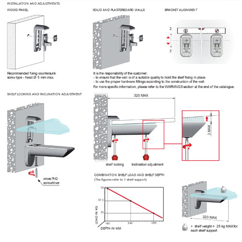 KAIMAN Heavy Duty Shelf Support (8-40mm) | Bracket Rak Kayu & Kaca custom image