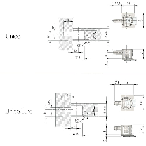 Italiana UNICO Shelf Support - Penyangga Ambalan Kunci (Min 15mm) custom image